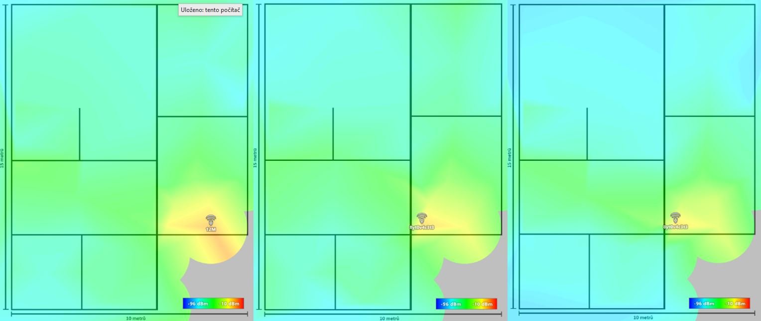 Mapy intenzity Wi-Fi signálu v 1. patře kanceláře Mapy intenzity Wi-Fi signálu v 1. patře kanceláře