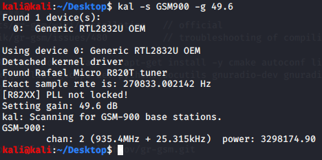 Kal - automatický vyhledávač GSM kanálů