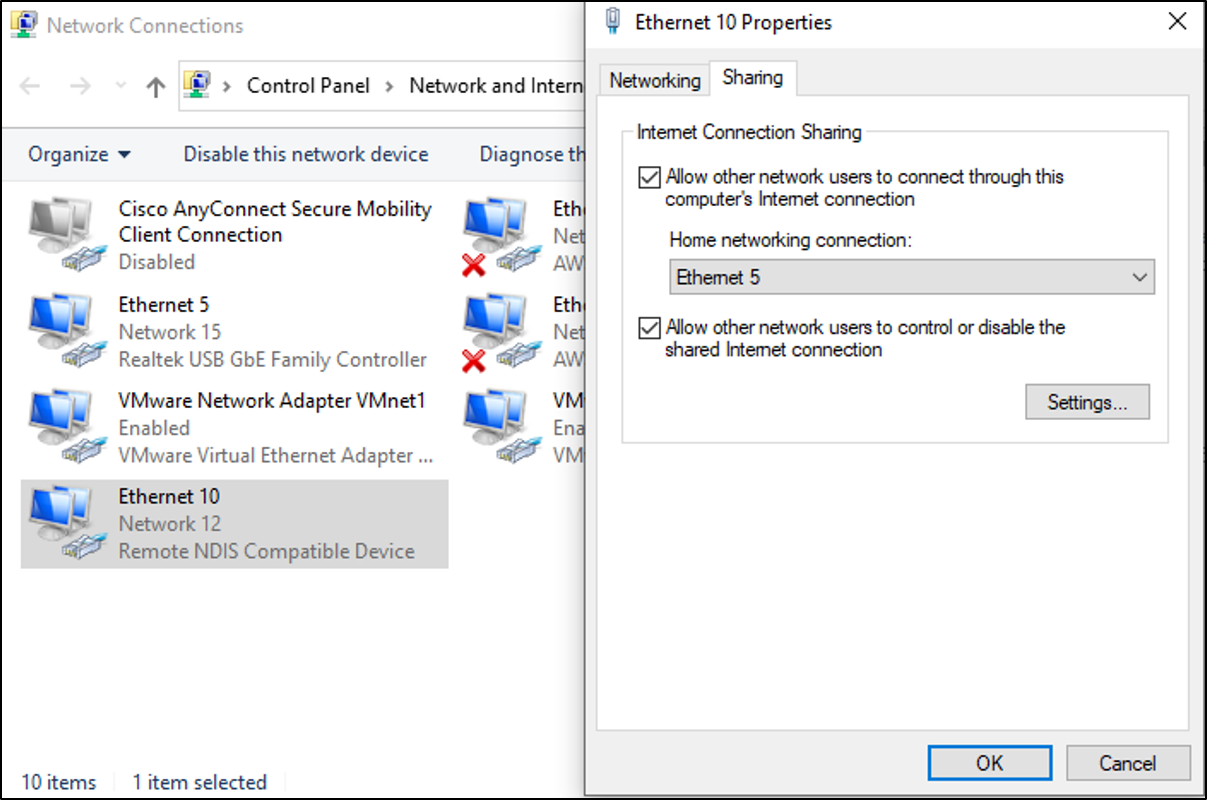 Tethering do USB adaptéru v OS Windows Tethering do USB adaptéru v OS Windows