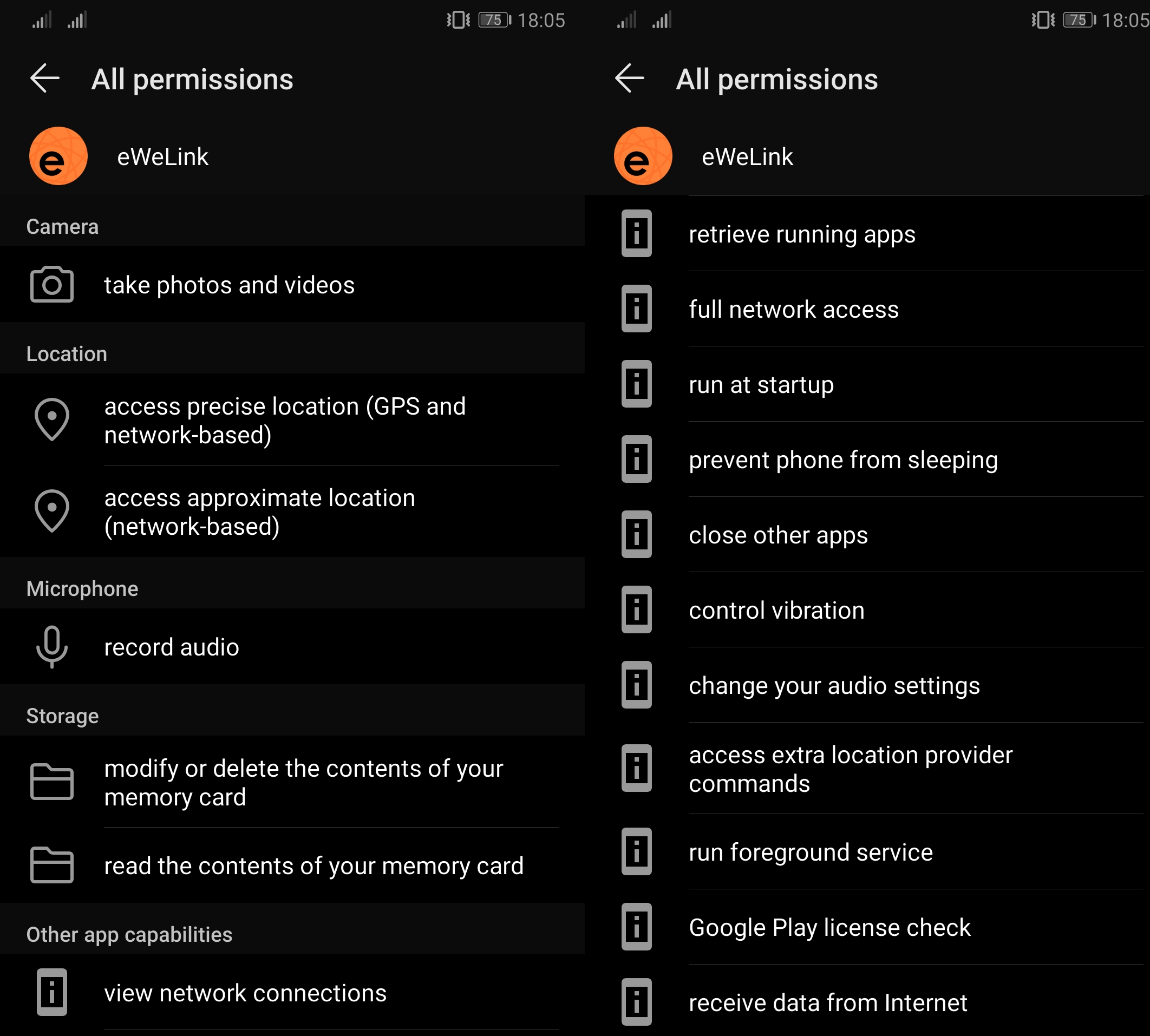 Oprávnění mobilní aplikace Oprávnění mobilní aplikace