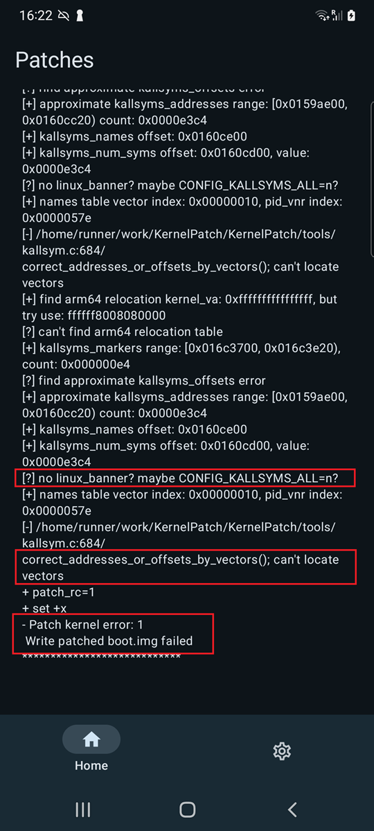 Kernel patch problem Kernel patch problem