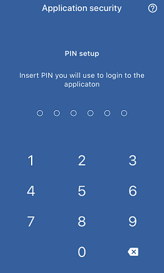PIN autentizace do aplikace Tečka