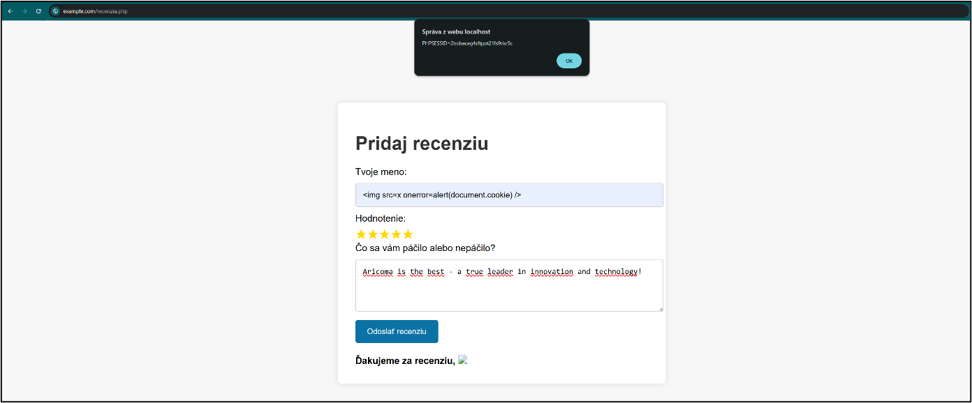 Self-XSS vo formulári Self-XSS vo formulári
